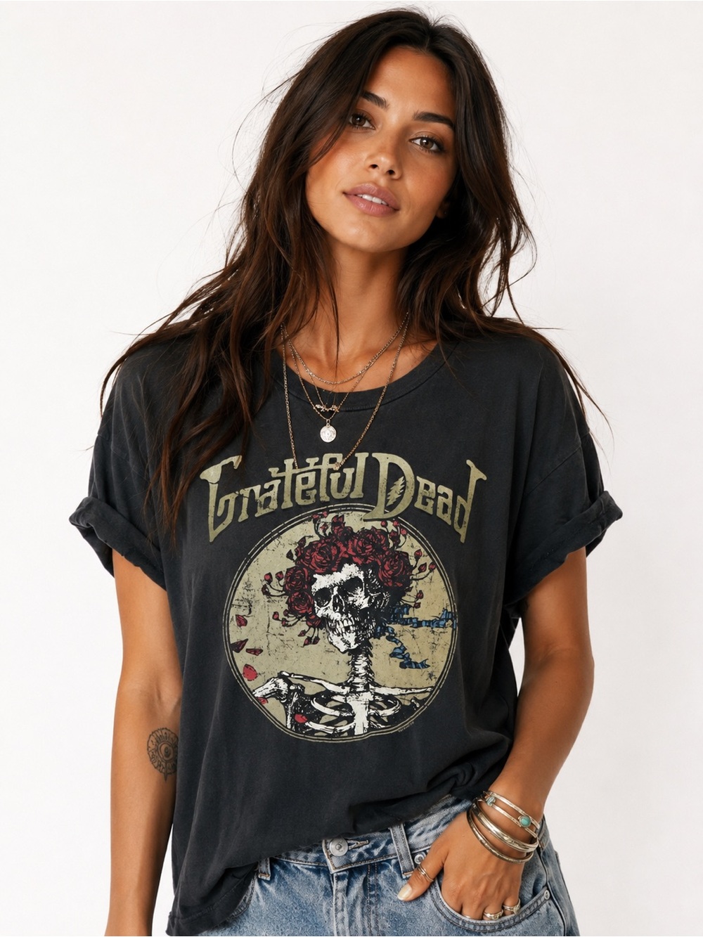 Chaser Grateful Dead Bertha Graphic Tee Black Medium Rock Band T-Shirt Boho